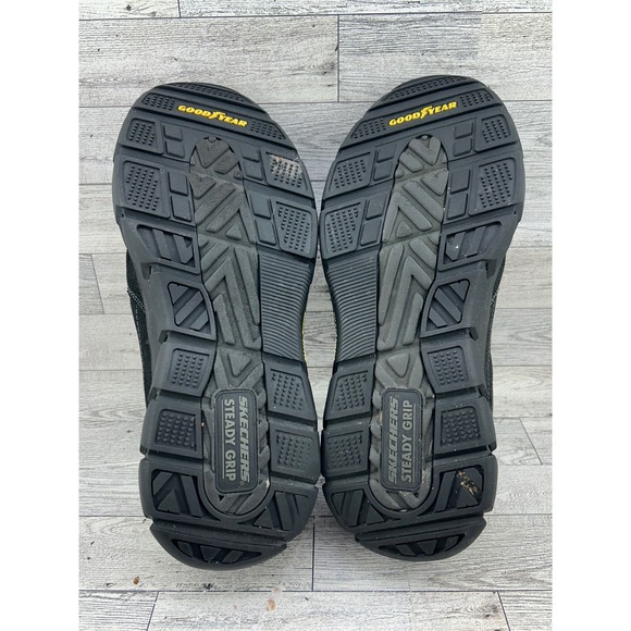 Skechers Relaxed Fit Men Size 10.5 Black Leather Slip‎ On Shoes 204480 Goodyear main image 11